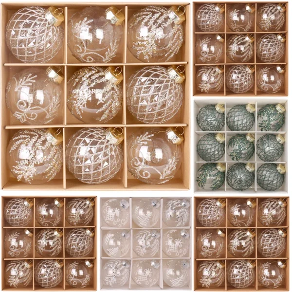 Christmas Balls Ornaments 9Pc 3.15" Colorful Shatterproof Christmas Tree Decorate 80MM Hanging Ball for Home Xmas Party Wedding