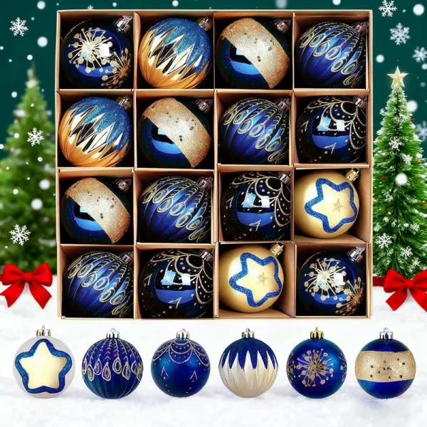 Christmas Ball Christmas Decorations Colorful Electroplated Festival Party Christmas Tree Ornament Ball Set Home Decor Gift Box