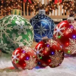 60cm Christmas Inflatable Ball Outdoor Decor PVC Giant Big Large Ball Xmas Tree Decoration Festival Party Christmas Ornament