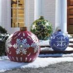 60cm Christmas Inflatable Decora Ball PVC Giant Big Large Balls Xmas Tree Decorations Toy Ball without Light Ornament Balls 2024
