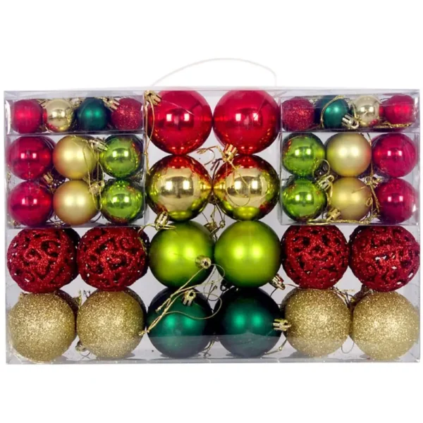 100PCS Durable Fashion Plastic Christmas Ball Set 8cm 18 Colors Xmas Ornament Ball Suspensable Xmas Baubles Party