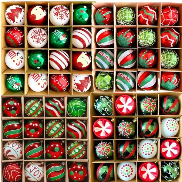 16PCS Christmas Ball Ornaments Xmas Balls for Tree Shatterproof Shatterproof Dangling Balls Set Decorative Hangable Ornament